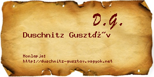 Duschnitz Gusztáv névjegykártya